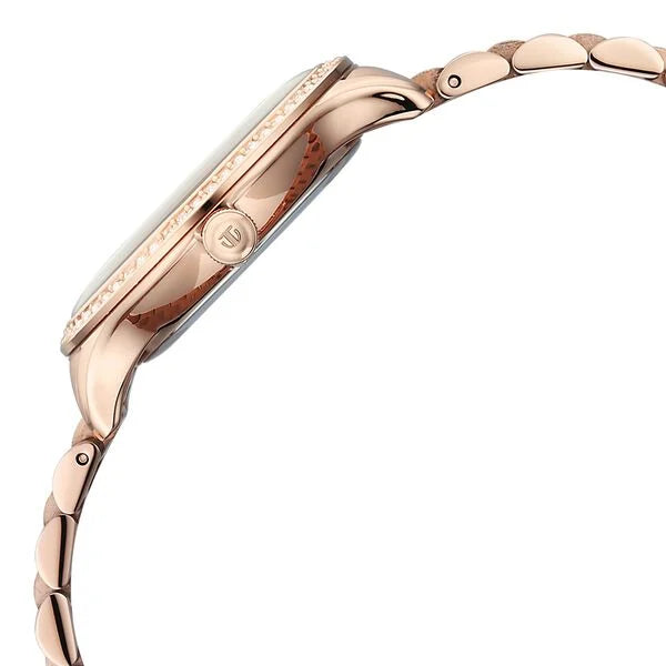 Titan Fashion White Dial Rose Gold Stainless Steel Analog with Date Watch for Women