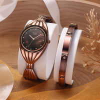 Titan Raga Memoirs Quartz Analog Mother Of Pearl Dial With Brown Metal Strap Watch For Women