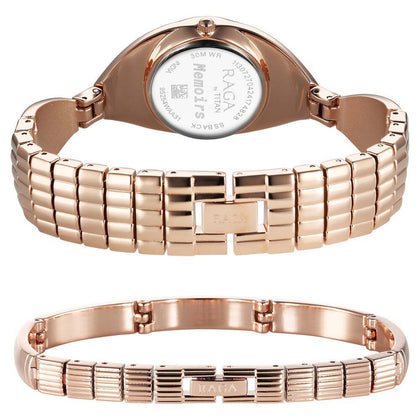 Titan Raga Memoirs Quartz Analog Rose Gold Dial With Rose Gold Metal Strap Watch For Women
