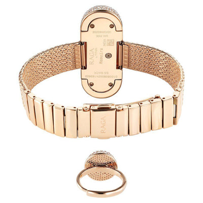 Titan Raga Memoirs Analog Mother Of Pearl Dial With Rose Gold Metal Strap Watch For Women