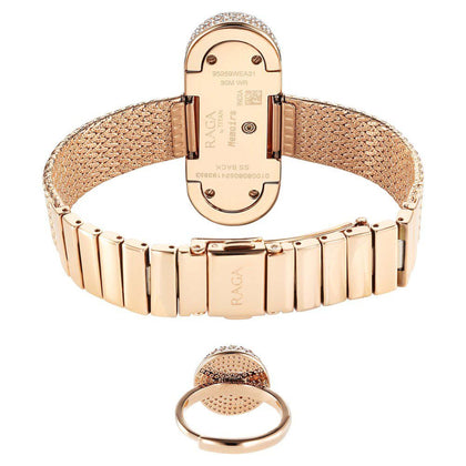 Titan Raga Memoirs Analog Mother Of Pearl Dial With Rose Gold Metal Strap Watch For Women