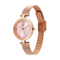 Titan Raga Showstopper Quartz Analog Rose Gold Dial Metal Strap Watch For Women