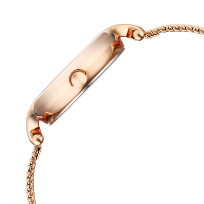 Titan Raga Showstopper Quartz Analog Rose Gold Dial Metal Strap Watch For Women