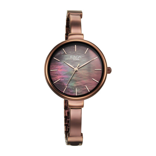 Titan Raga Showstopper Quartz Analog Brown Dial Watch For Women