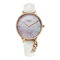 Titan Raga Showstopper Mother of Pearl Dial Leather Strap Analog Watch for Women