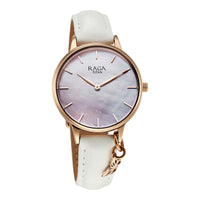 Titan Raga Showstopper Mother of Pearl Dial Leather Strap Analog Watch for Women
