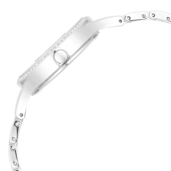 Titan Raga Showstopper Quartz Analog Mother Of Pearl Dial Silver Metal Strap Watch For Women