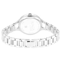 Titan Raga Showstopper Quartz Analog Mother Of Pearl Dial Silver Metal Strap Watch For Women