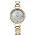 Titan Raga Showstopper Mother Of Pearl Dial Gold Metal Strap Analog Watch for Women