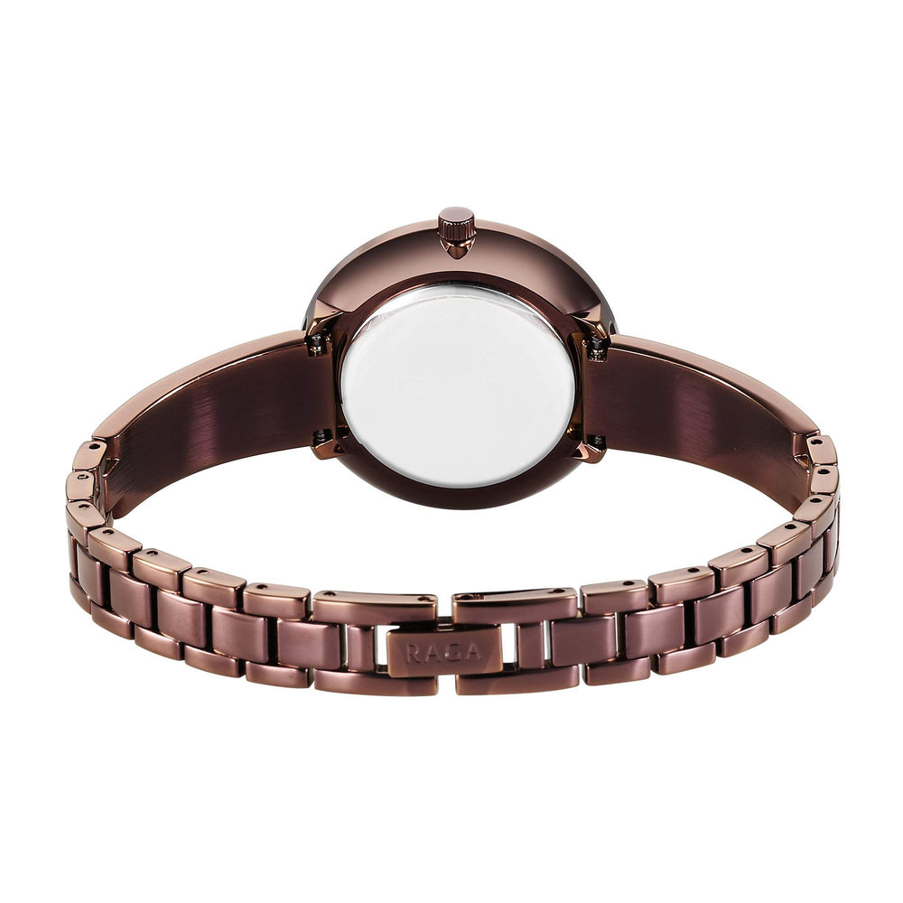 Titan Raga Showstopper Quartz Analog Brown Dial Metal Strap Watch For Women