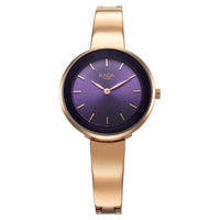 Titan Raga Showstopper Purple Dial Rose Gold Metal Strap Analog Watch for Women
