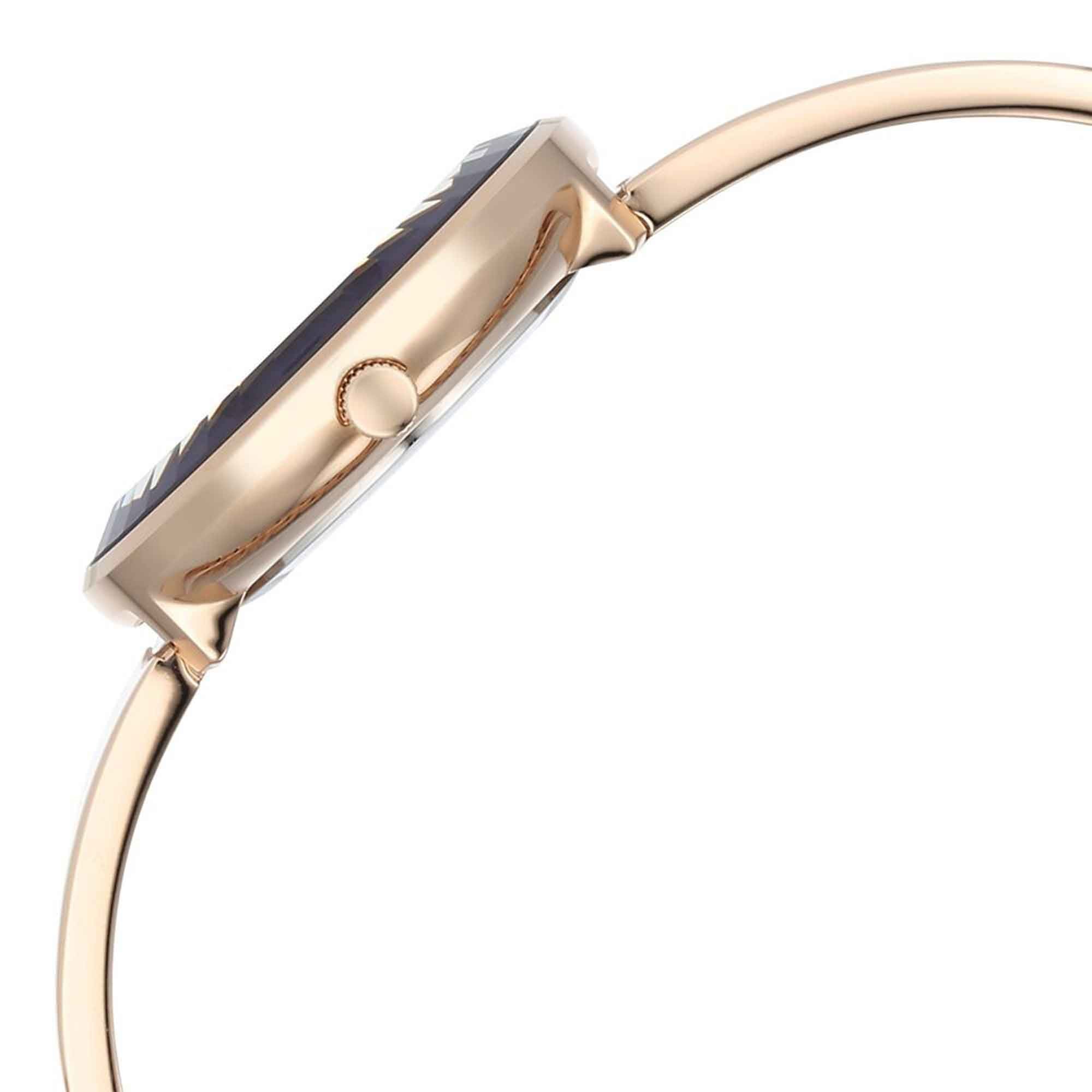 Titan Raga Showstopper Purple Dial Rose Gold Metal Strap Analog Watch for Women