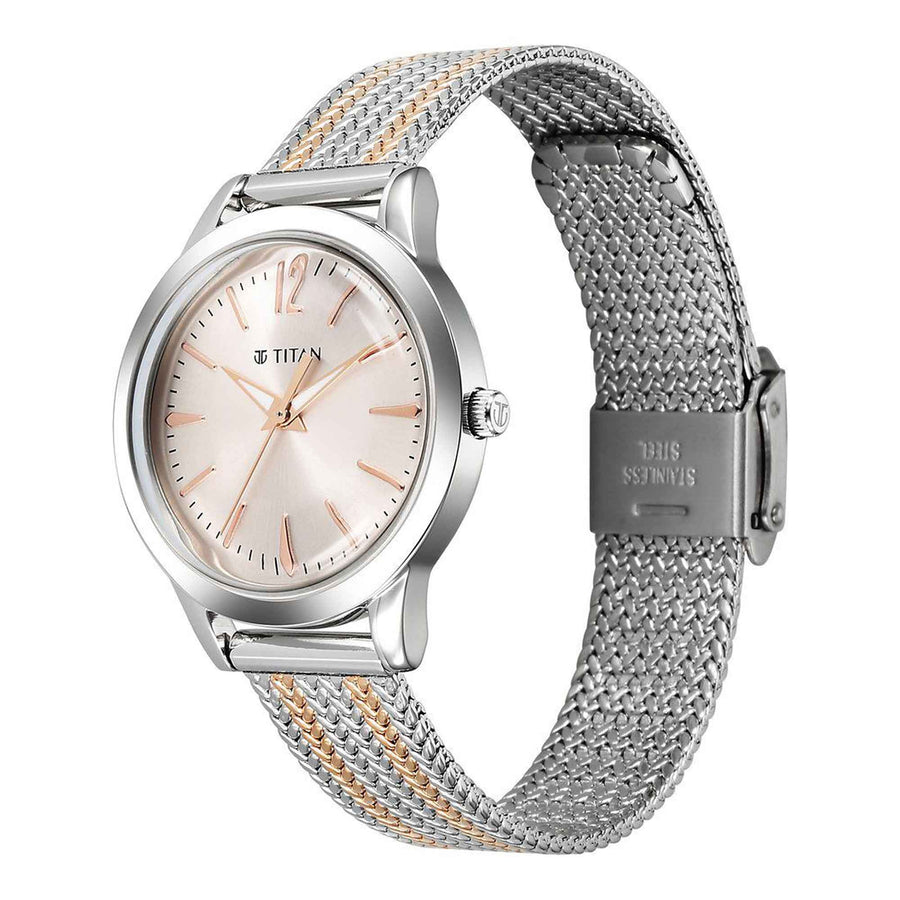 silver watch with gold
