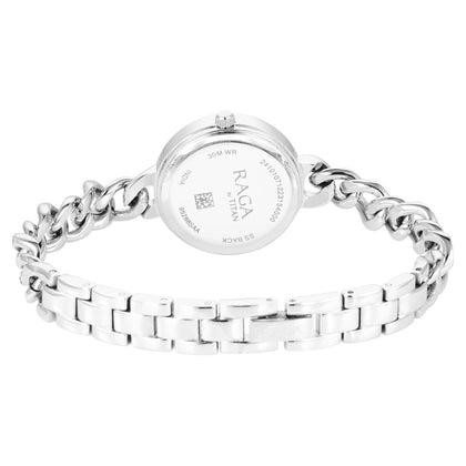 Titan Raga Showstopper Quartz Analog Silver Dial Metal Strap Watch for Women