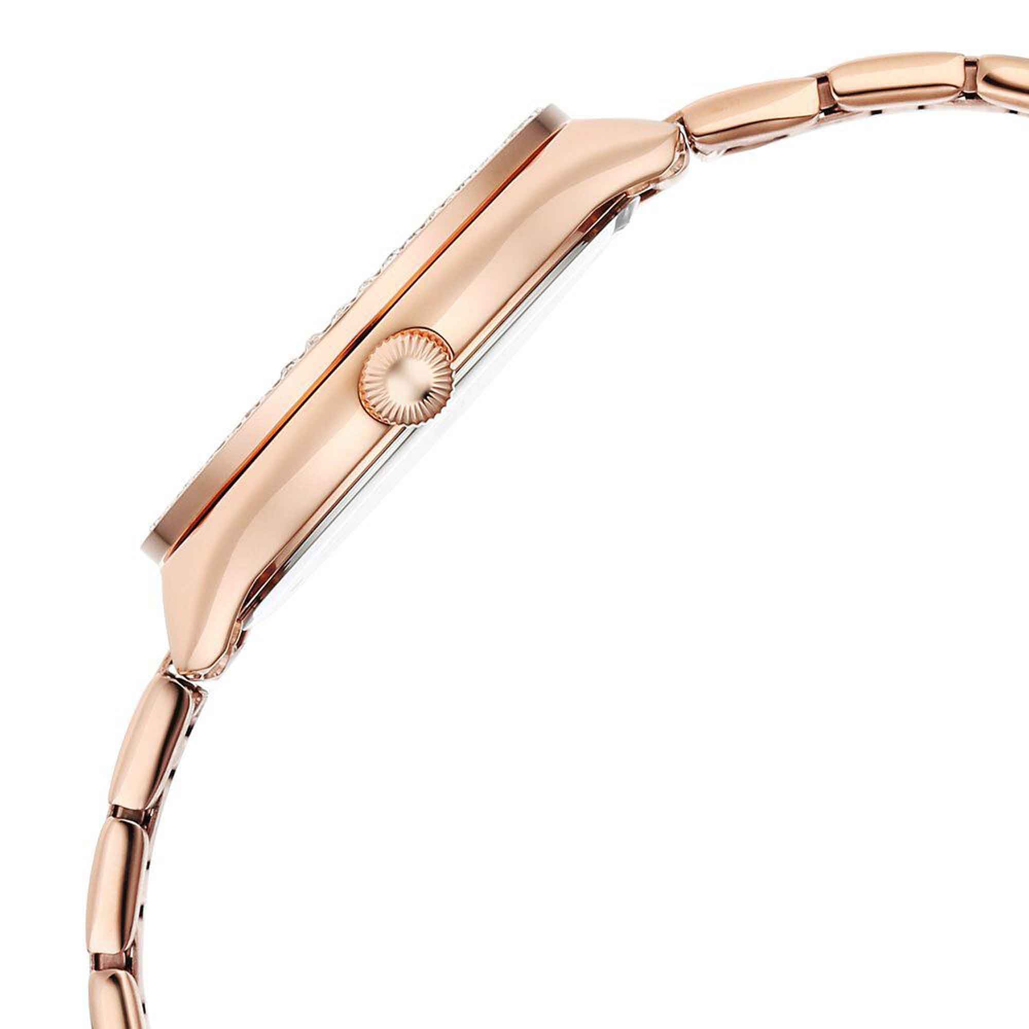 Titan Fashion Pink Mother of Pearl Dial Rose Gold Stainless Steel Strap Analog with Date Watch for Women