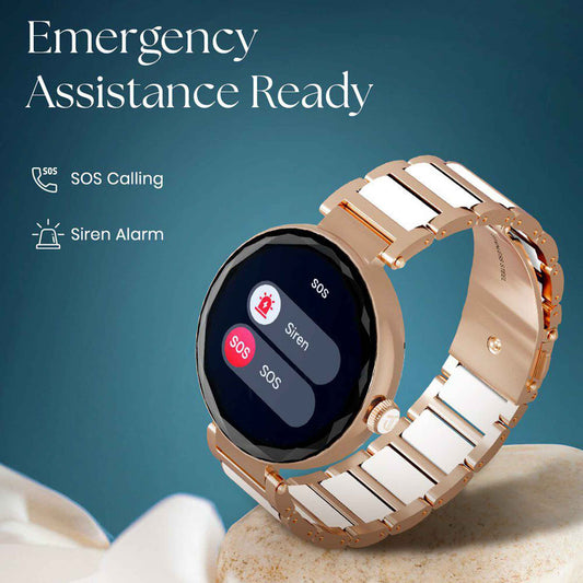 Titan Elixir with All 316L SS construction, 3.04 CM AMOLED Display, BT Calling, Skin Temperature Sensor, Women's Health