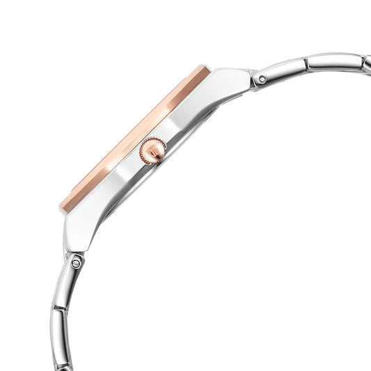 silver watch with gold
