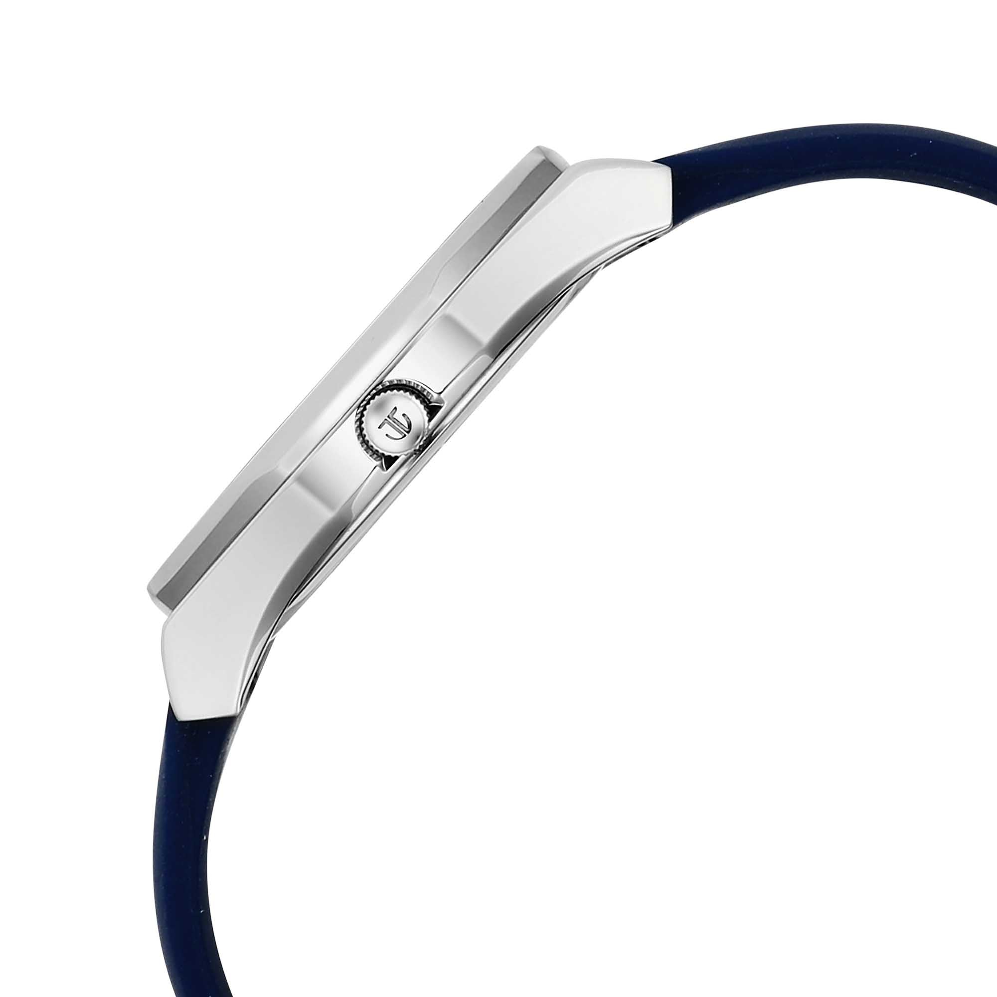Titan White Dial Blue Silicone Strap Analog with Date Watch for Women