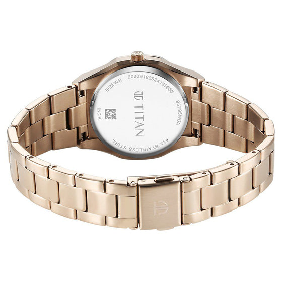 Titan Workday Wonders Quartz Analog with Date Mother Of Pearl Dial Stainless Steel Strap Watch For Women