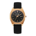 Titan Black Round Dial Black Leather Strap Watch For Women