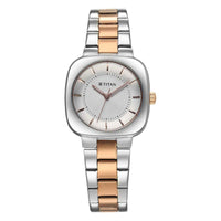 Titan Horizon Quartz Analog Silver Dial Stainless Steel Strap Watch For Women