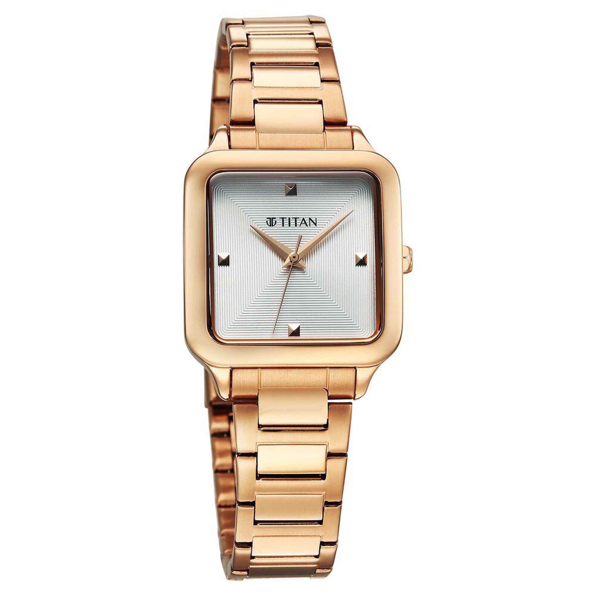 Titan Horizon Quartz Analog White Dial Stainless Steel Strap Watch For Women