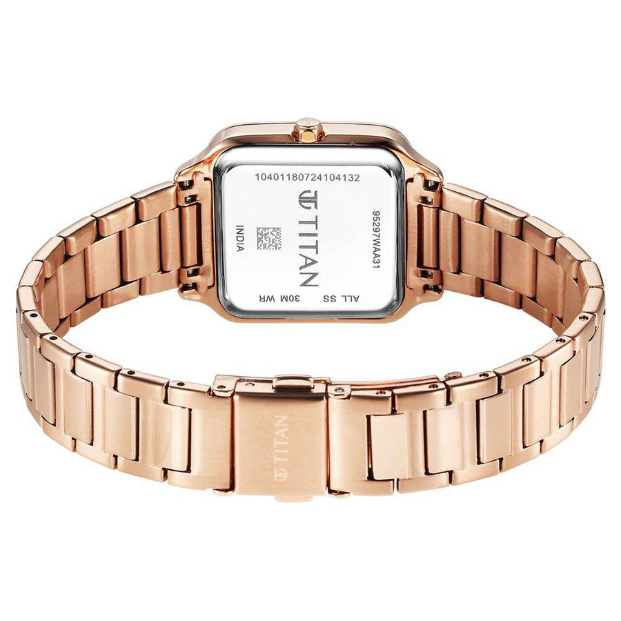 Titan Horizon Quartz Analog White Dial Stainless Steel Strap Watch For Women