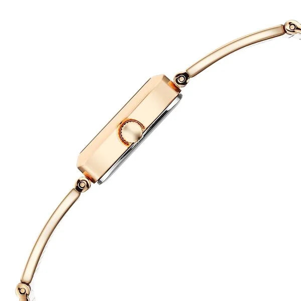 Titan Raga White Mother of Pearl Dial Rose Gold Stainless Steel Strap Analog Watch for Women