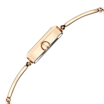 Titan Raga White Mother of Pearl Dial Rose Gold Stainless Steel Strap Analog Watch for Women