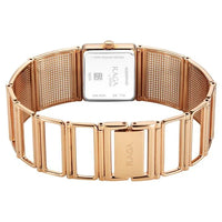 Titan Raga White Mother of Pearl Dial Rose Gold Stainless Steel Strap Analog Watch for Women