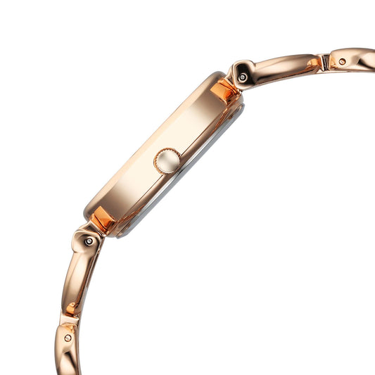 Titan Raga Showstopper 2.0 Quartz Analog Red Dial  Rose Gold Color Stainless Steel Strap Watch For Women
