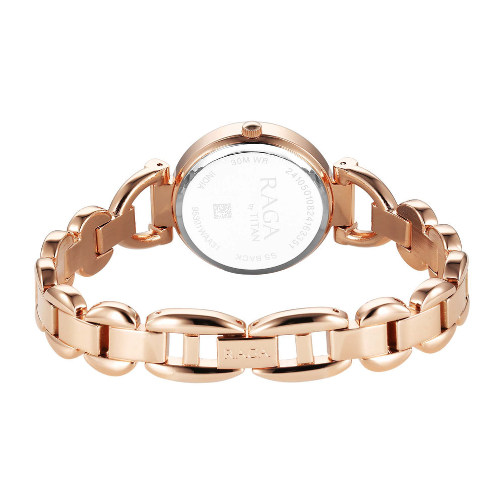 Titan Raga Showstopper Quartz Analog Pink Dial Metal Strap Watch For Women