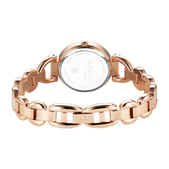 Titan Raga Showstopper Quartz Analog Pink Dial Metal Strap Watch For Women