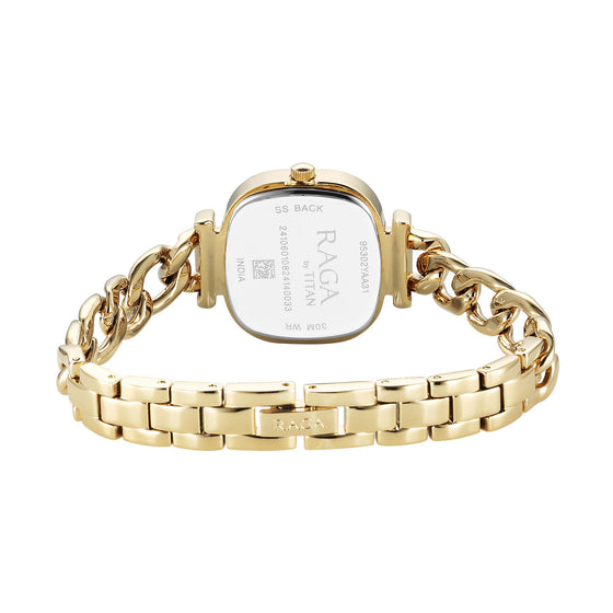 Titan Raga Showstopper Quartz Analog Maroon Dial Metal Strap Watch For Women