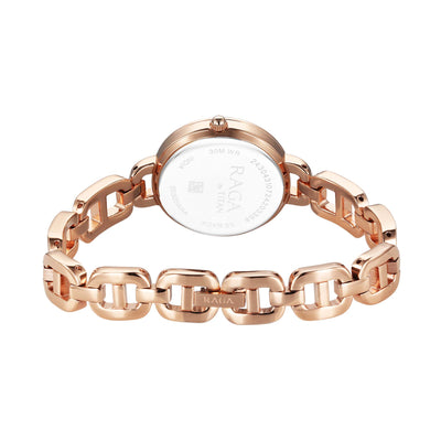 Titan Raga Showstopper Quartz Analog Rose Gold Dial Metal Strap Watch For Women