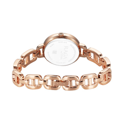 Titan Raga Showstopper Quartz Analog Rose Gold Dial Metal Strap Watch For Women