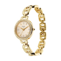 Titan Raga Showstopper Quartz Analog Golden Dial Metal Strap Watch For Women