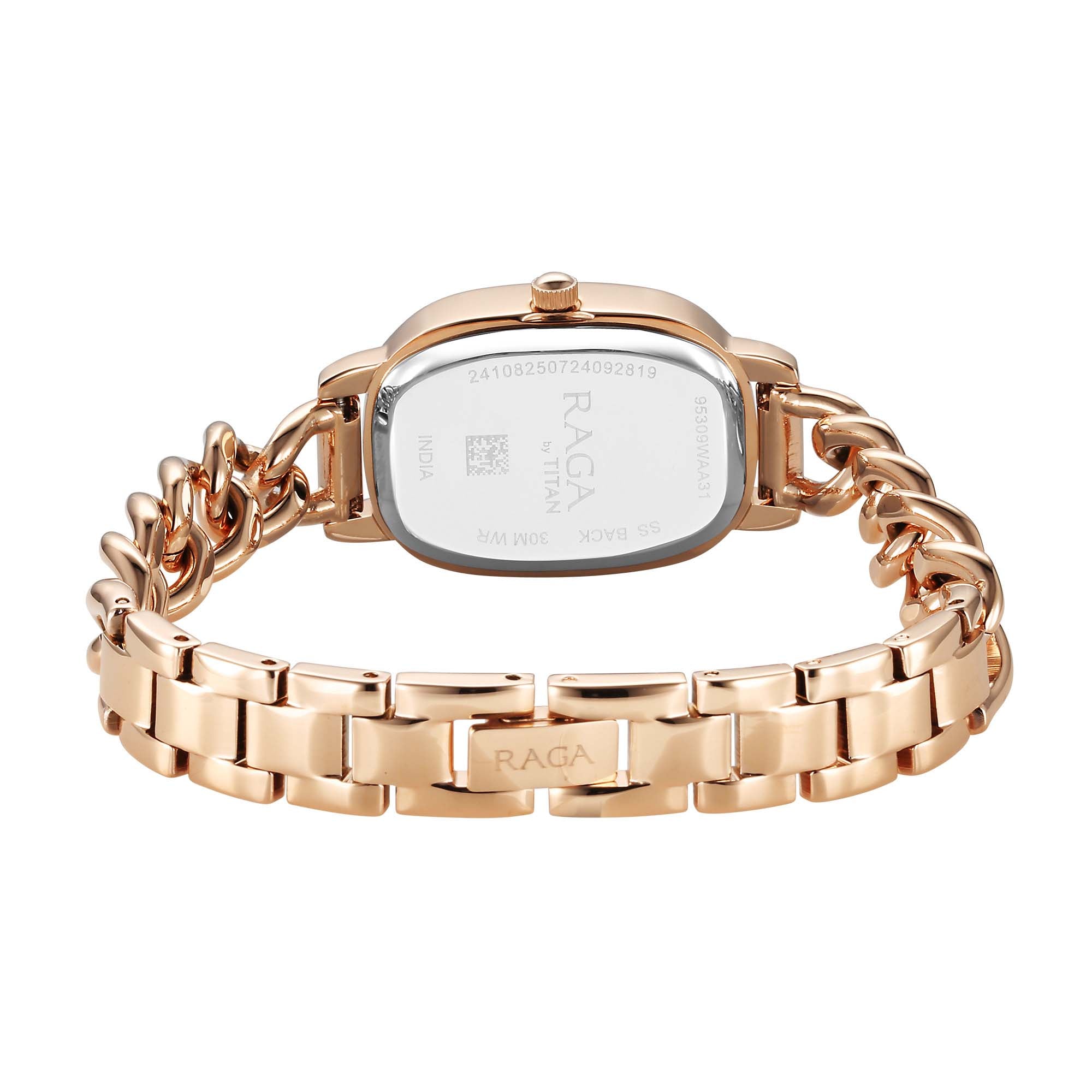 Titan Raga Showstopper Quartz Analog Rose Gold Dial Metal Strap Watch For Women