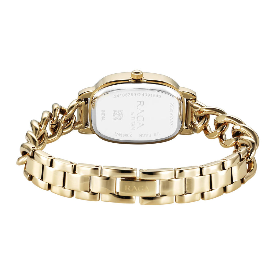 Titan Raga Showstopper Quartz Analog Silver Dial Metal Strap Watch For Women