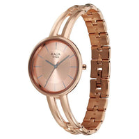 Titan Champagne Dial Rose Gold Metal Strap Analog Watch for Women