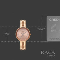 Titan Champagne Dial Rose Gold Metal Strap Analog Watch for Women