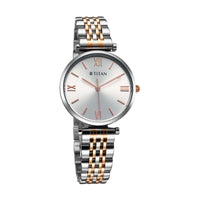 Titan Workmode Quartz Analog Silver Dial Metal Strap watch For Women