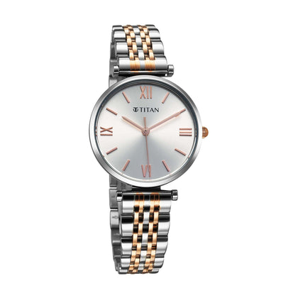 Titan Workmode Quartz Analog Silver Dial Metal Strap watch For Women