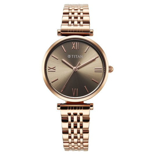 Titan Workmode Quartz Analog Grey Dial Metal Strap watch For Women