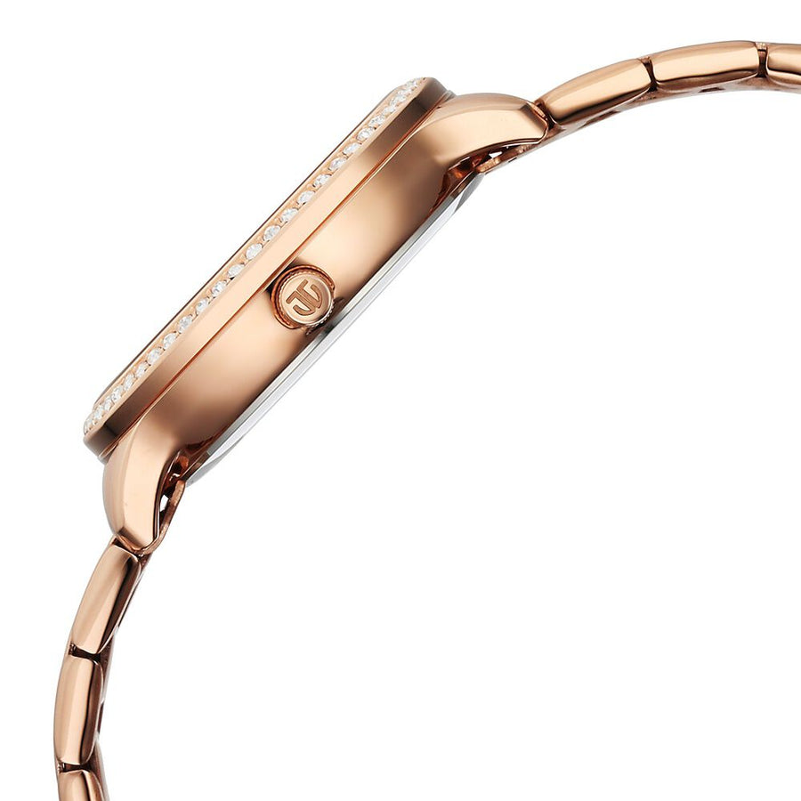 Titan Glamour Quartz Analog Mother Of Pearl Dial Rose Gold Stainless Steel Strap Watch For Women