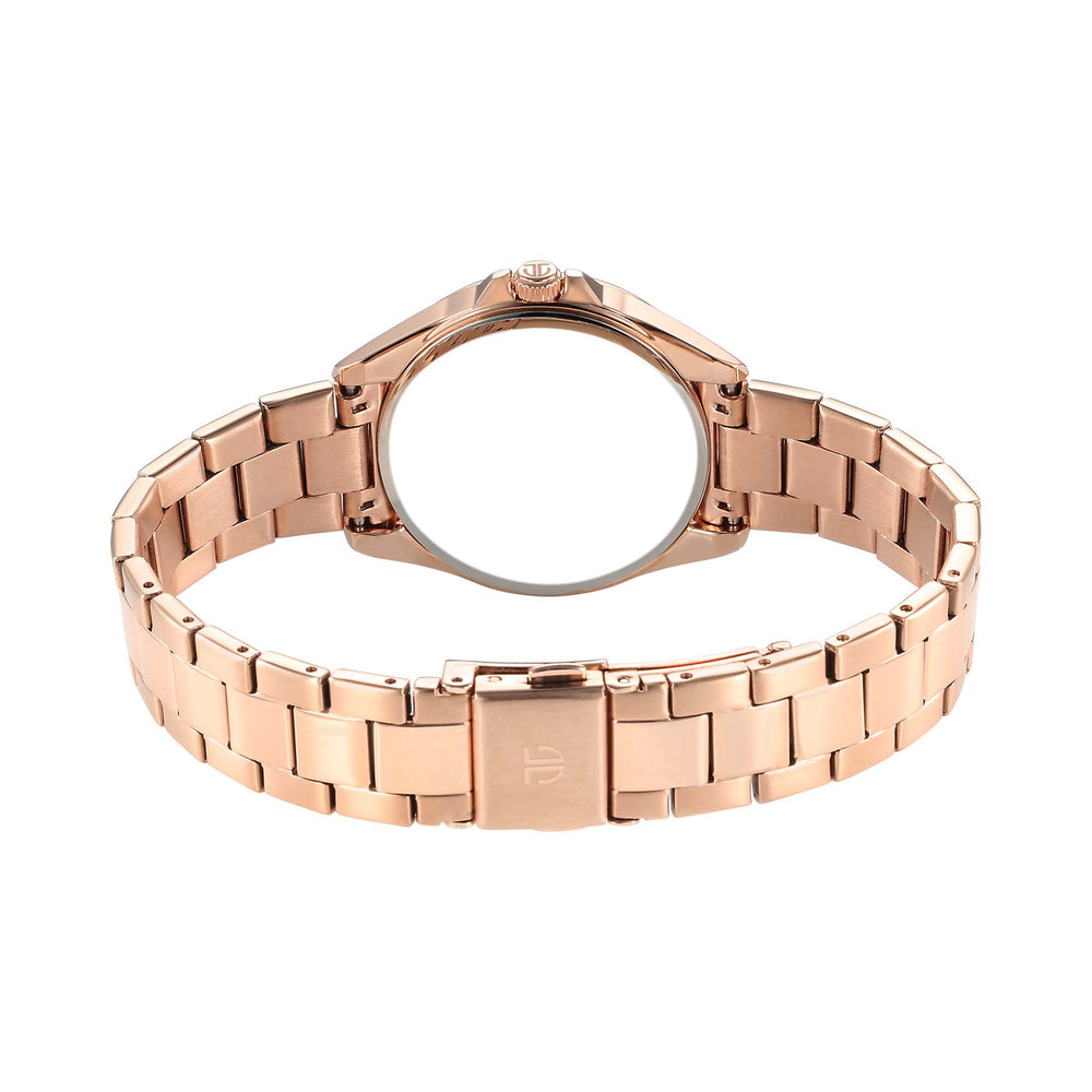 Titan Glamour Quartz Multifunction Green Dial Rose Gold Stainless Steel Strap Watch For Women