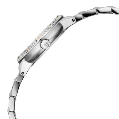 Titan Glamour Quartz Analog Mother Of Pearl Dial Two Toned Stainless Steel Strap Watch For Women