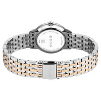 Titan Glamour Quartz Analog Mother Of Pearl Dial Two Toned Stainless Steel Strap Watch For Women