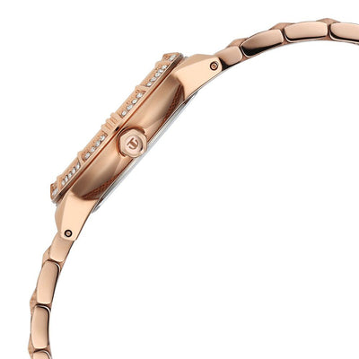 Titan Glamour Quartz Analog Mother Of Pearl Dial Rose Gold Stainless Steel Strap Watch For Women