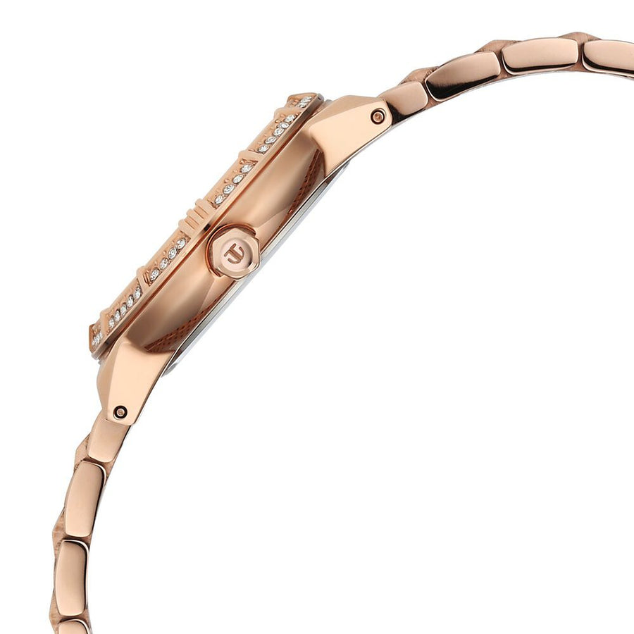 Titan Glamour Quartz Analog Mother Of Pearl Dial Rose Gold Stainless Steel Strap Watch For Women